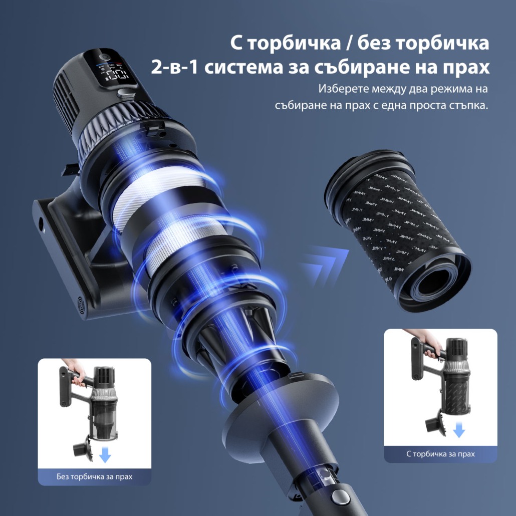 JIMMY JV10 Pro Aqua 3-в-1 безжична вертикална прахосмукачка с Aqua глава