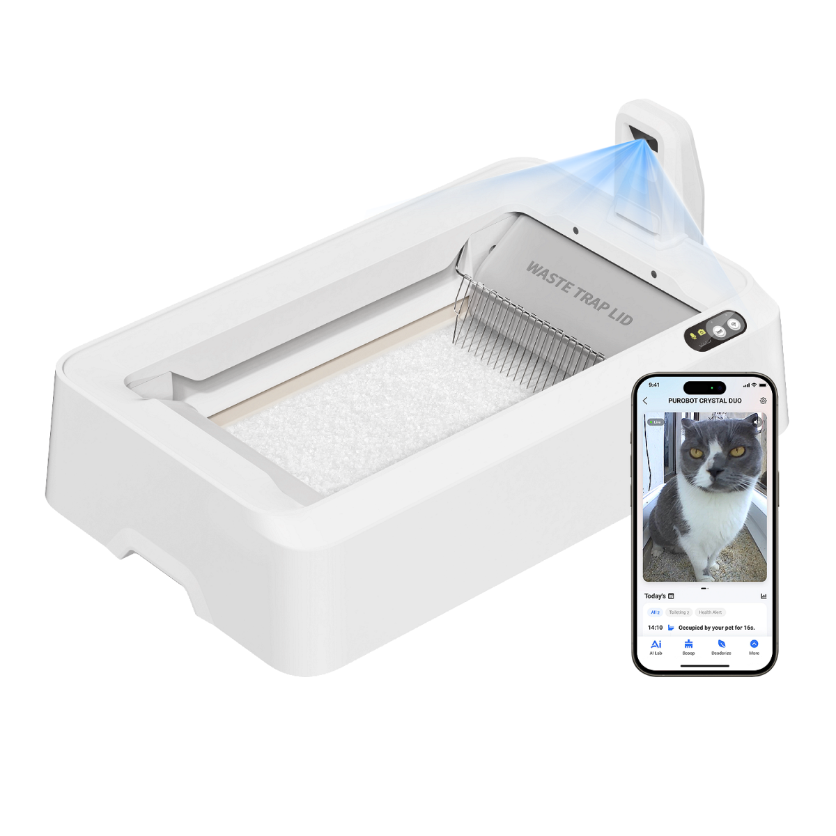 Petkit Purobot Crystal Duo Самопочистваща се отворена тоалетна за котки