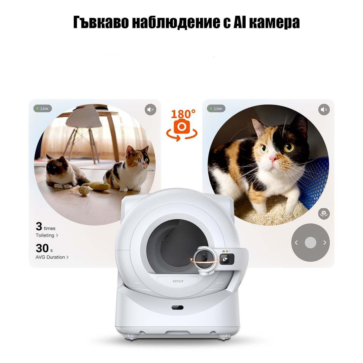 Автоматична и самопочистваща се тоалетна за котки PetKit Purobot ULTRA