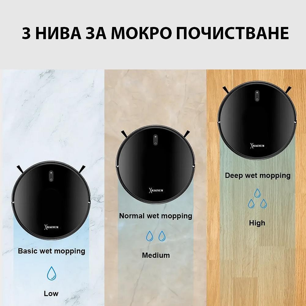 MAGNUM X Прахосмукачка робот със сухо и мокро почистване, черен